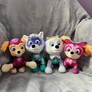 Paw Patrol Plush Lot – 2 Skye & 2 Everest Stuffed Animals